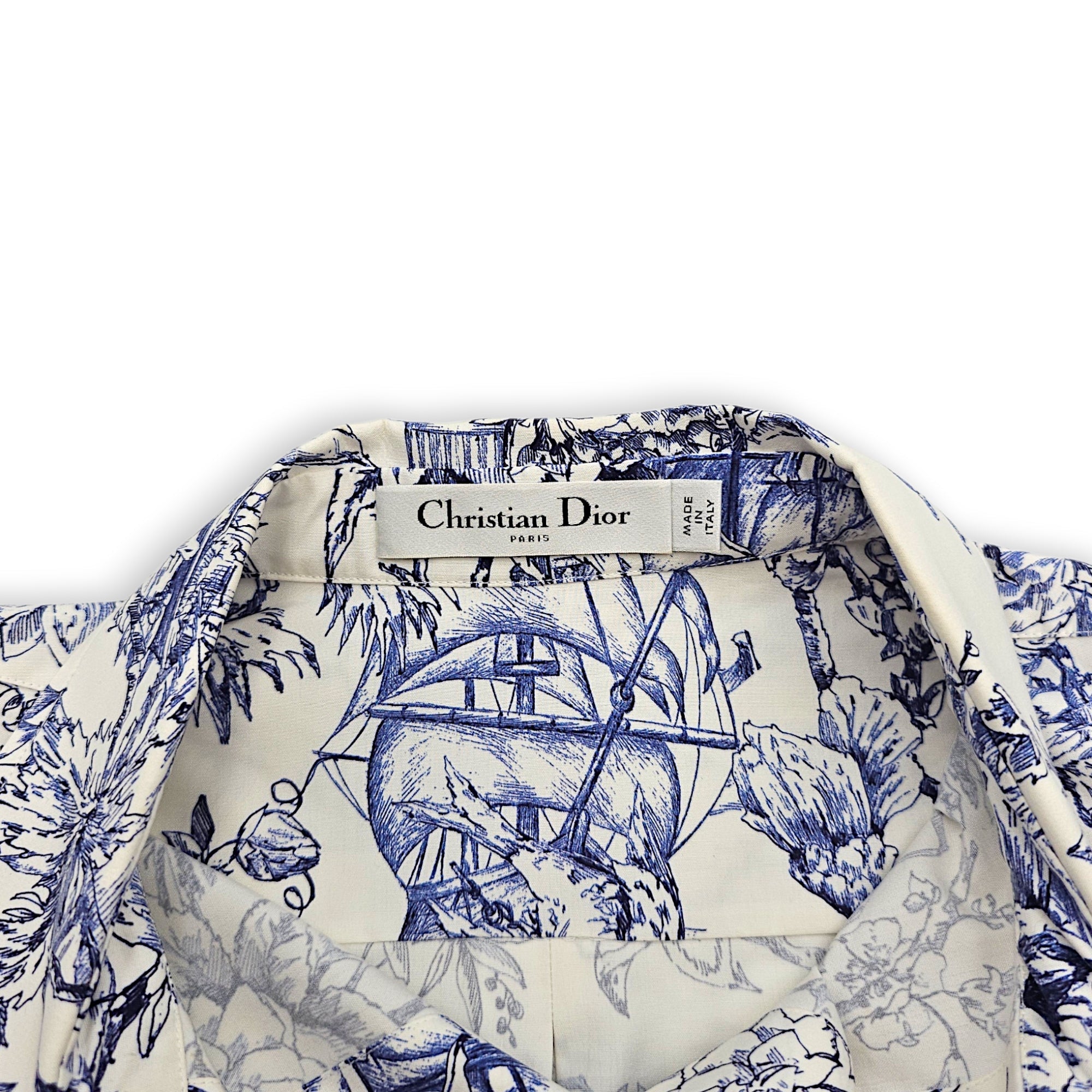 Toile de Jouy Blouse  36 Blue Ready-To-Wear in Cotton CL2607-22695 3