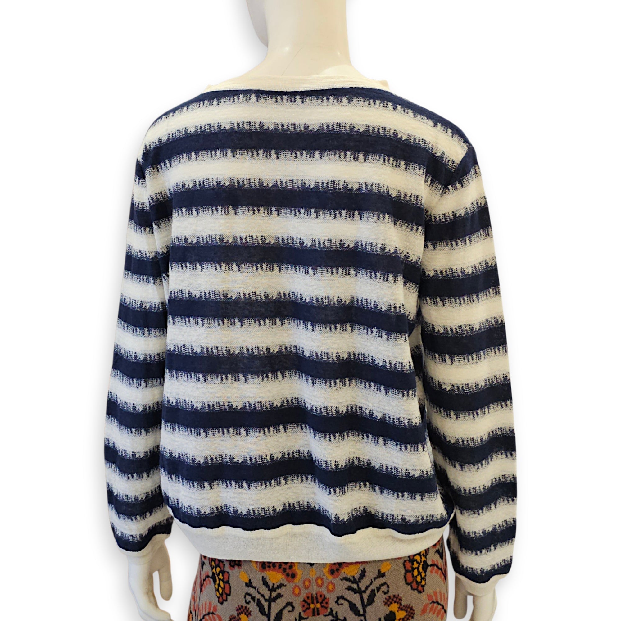 Knit sweater  36 Blue Ready-To-Wear in Linen CL2607-22699 2