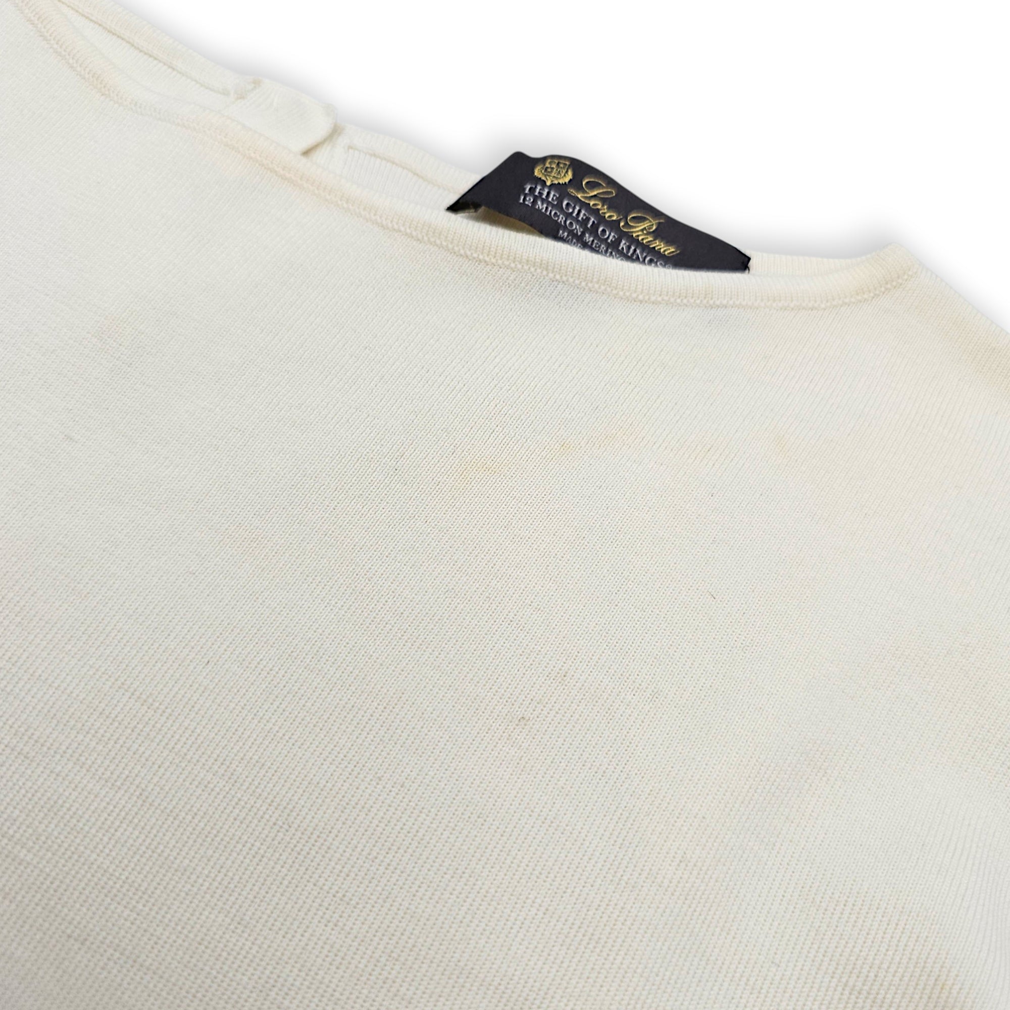 Boat neck striped  3 quarter sleeved blouse  40 Beige Ready-To-Wear in wool CL2607-22704 5