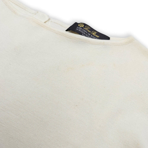 Boat neck striped  3 quarter sleeved blouse  40 Beige Ready-To-Wear in wool CL2607-22704 5