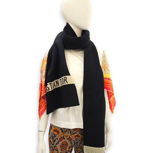 Scarf 220cm x35cm Black Shawl in cashmere CL2607-22705 2