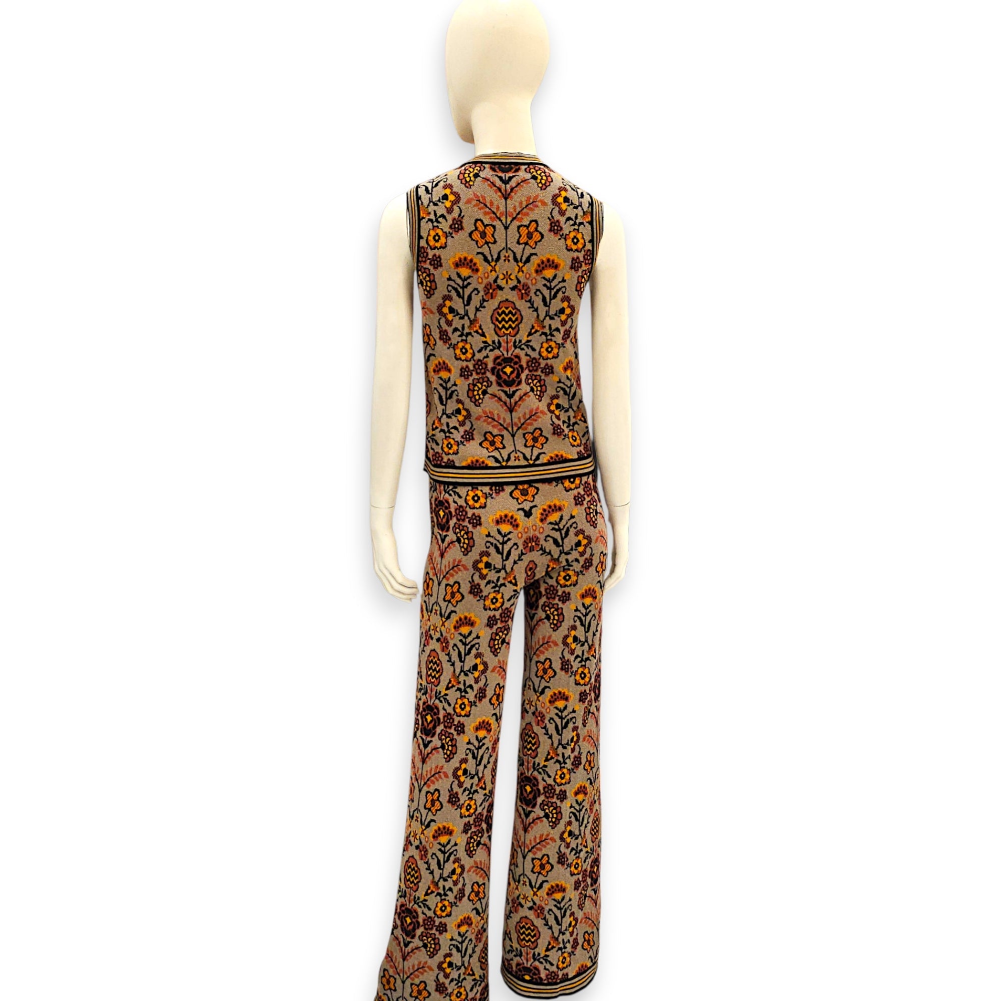 Floral Printed Top with Matching Pants  38 Grey Ready-To-Wear in cotton CL2607-22707 2