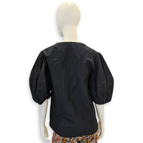 Puff Sleeved Blouse  38 Black Ready-To-Wear in linen CL2607-22708 2