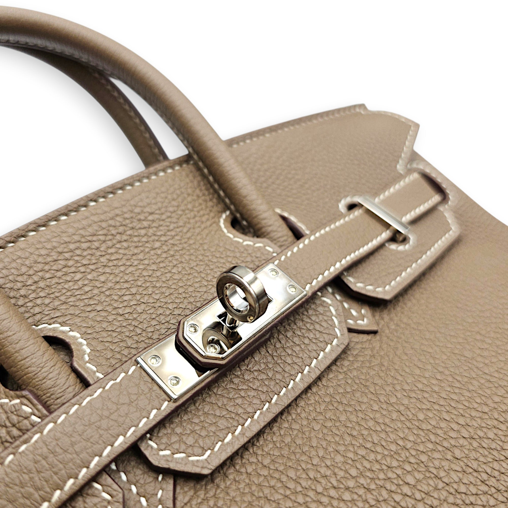 Birkin 25 Etoupe in Togo Palladium hardware CL2607-22713 10