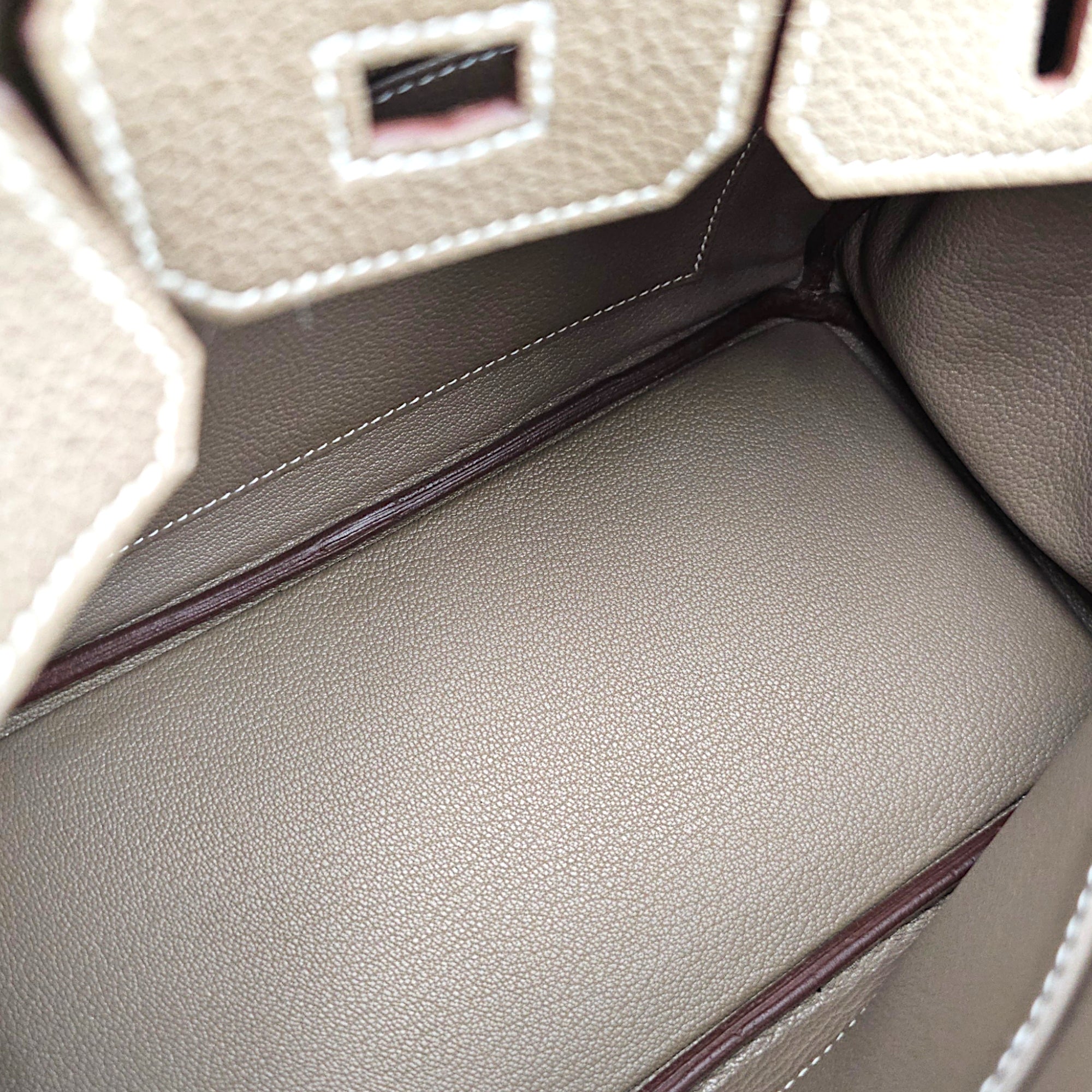 Birkin 25 Etoupe in Togo Palladium hardware CL2607-22713 6