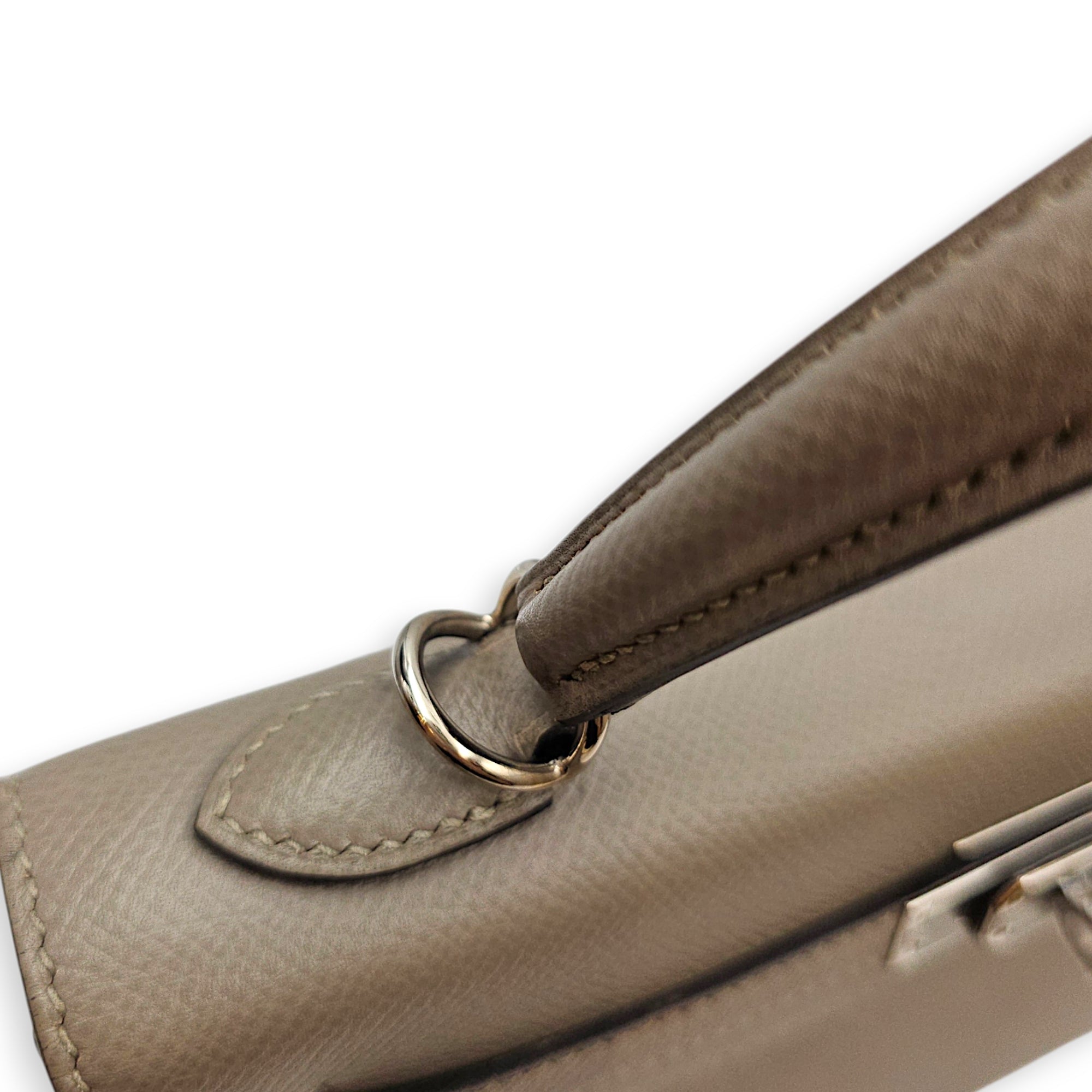 Sellier Kelly 25 Gris Asphalt in Epsom Palladium hardware CL2607-22714 10