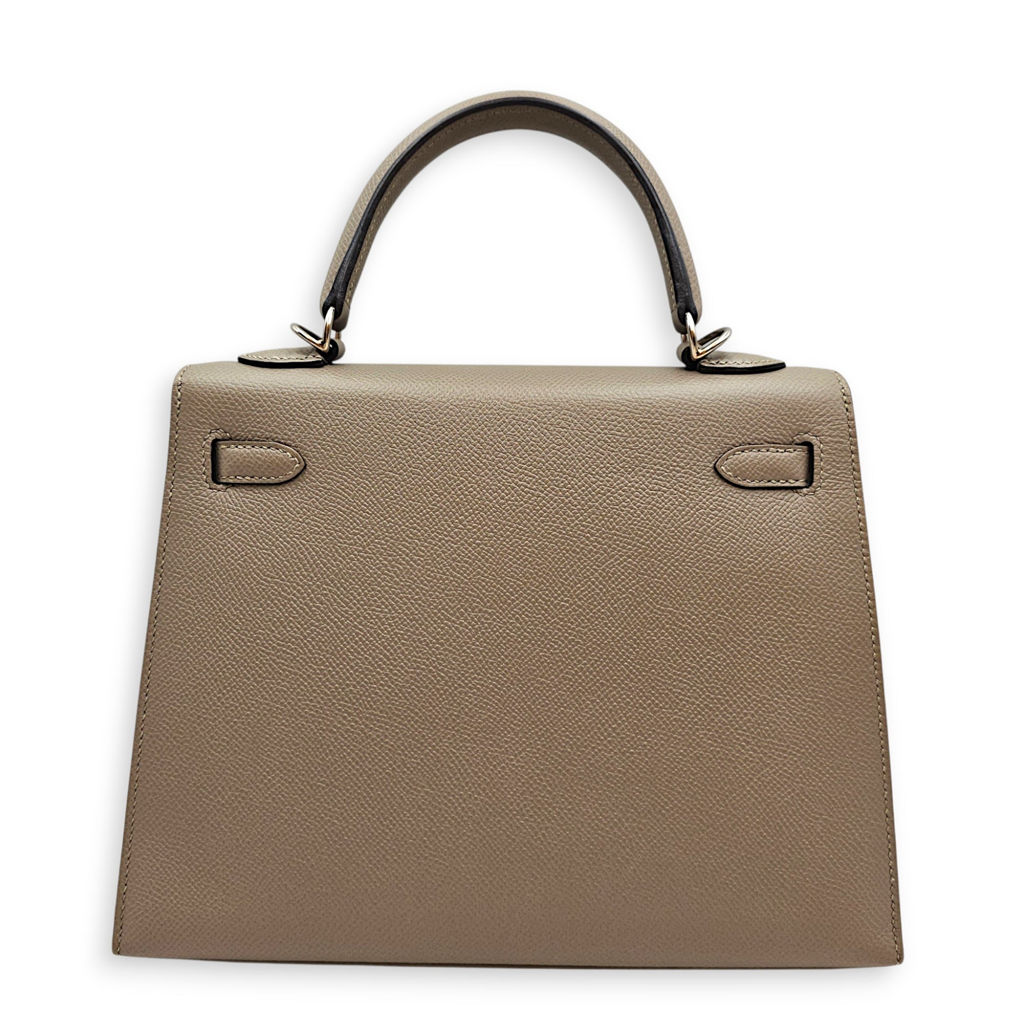 Sellier Kelly 25 Gris Asphalt in Epsom Palladium hardware CL2607-22714 2