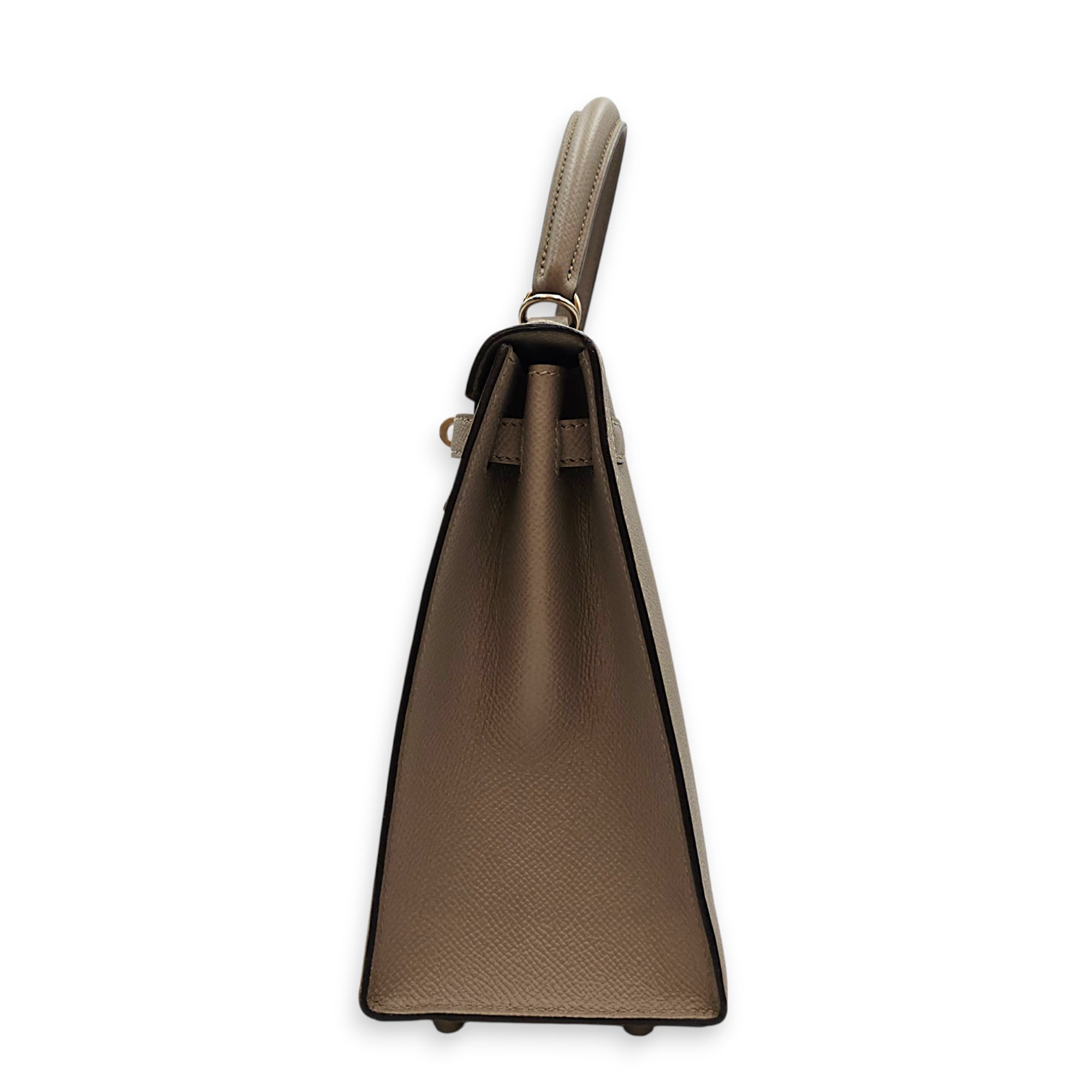 Sellier Kelly 25 Gris Asphalt in Epsom Palladium hardware CL2607-22714 4