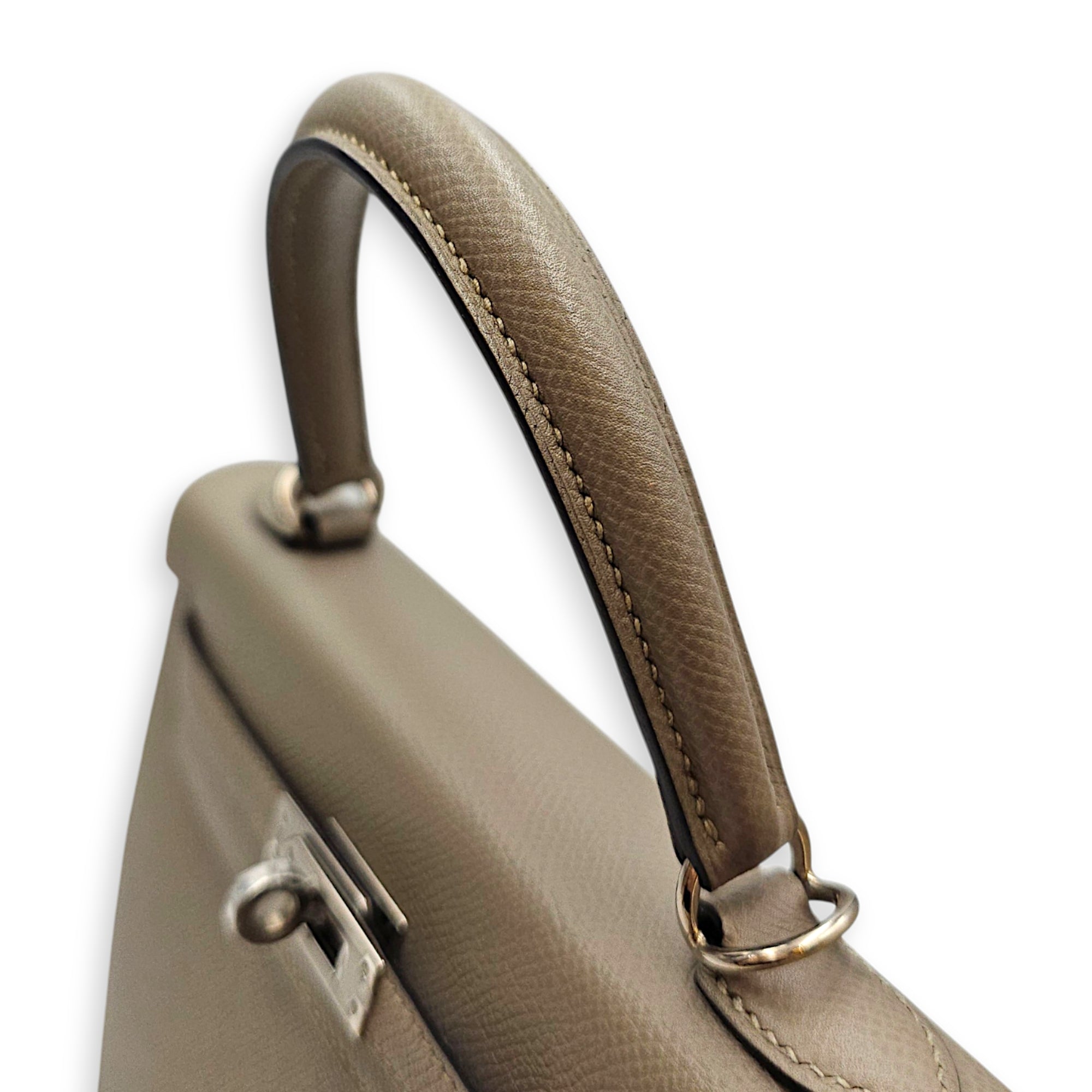 Sellier Kelly 25 Gris Asphalt in Epsom Palladium hardware CL2607-22714 9