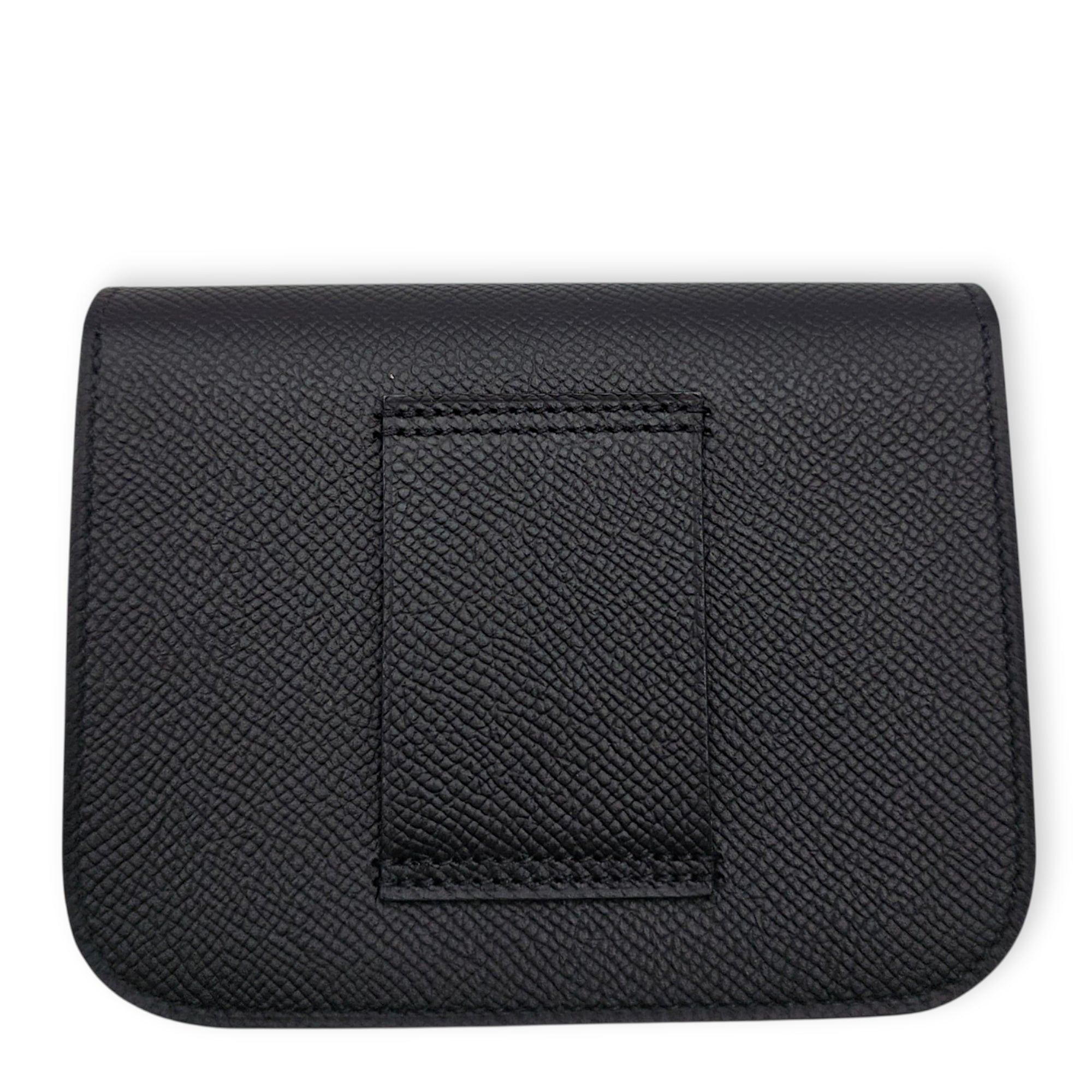 Constance Slim Black Wallet in Epsom Palladium hardware CL2607-22716 2