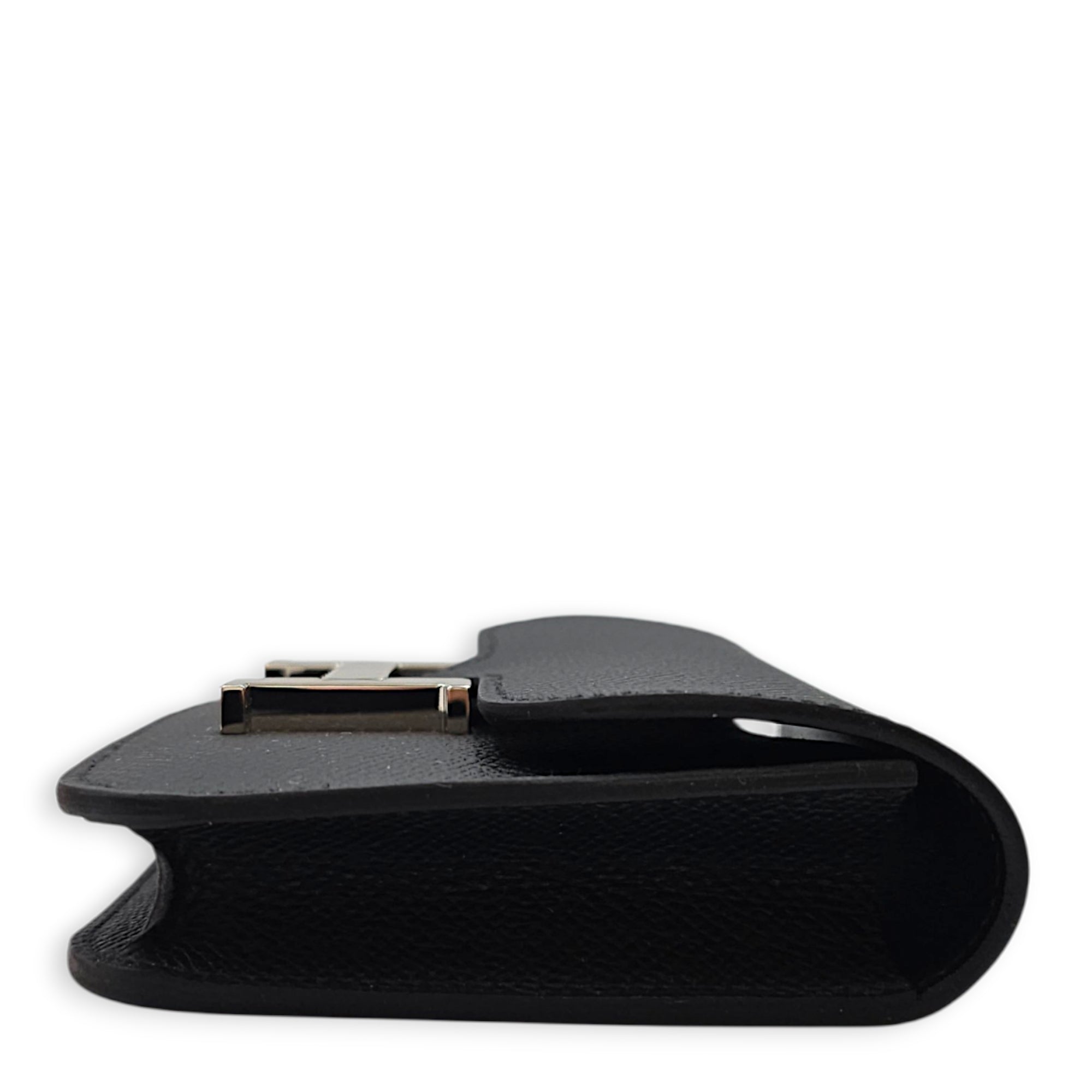 Constance Slim Black Wallet in Epsom Palladium hardware CL2607-22716 4