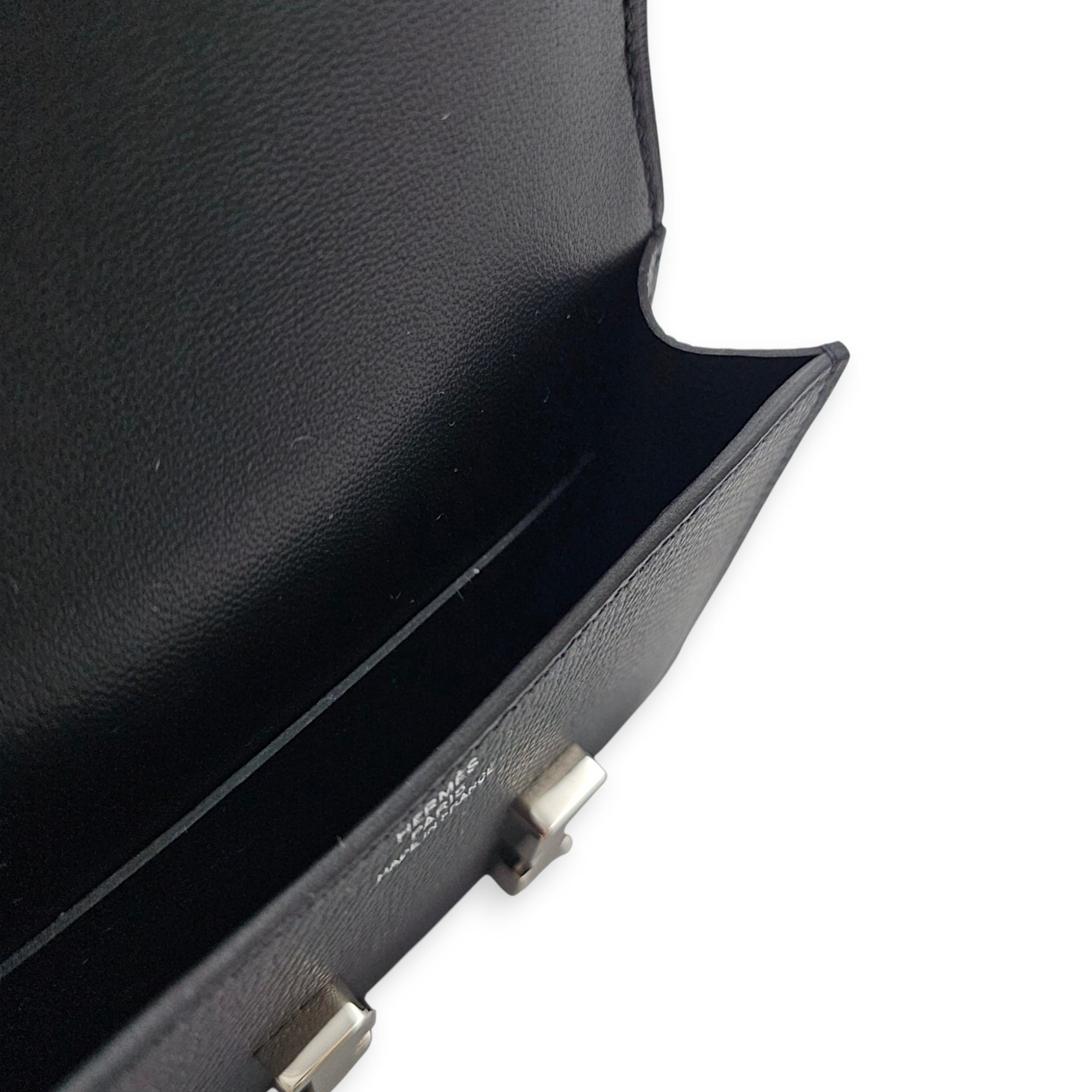 Constance Slim Black Wallet in Epsom Palladium hardware CL2607-22716 6