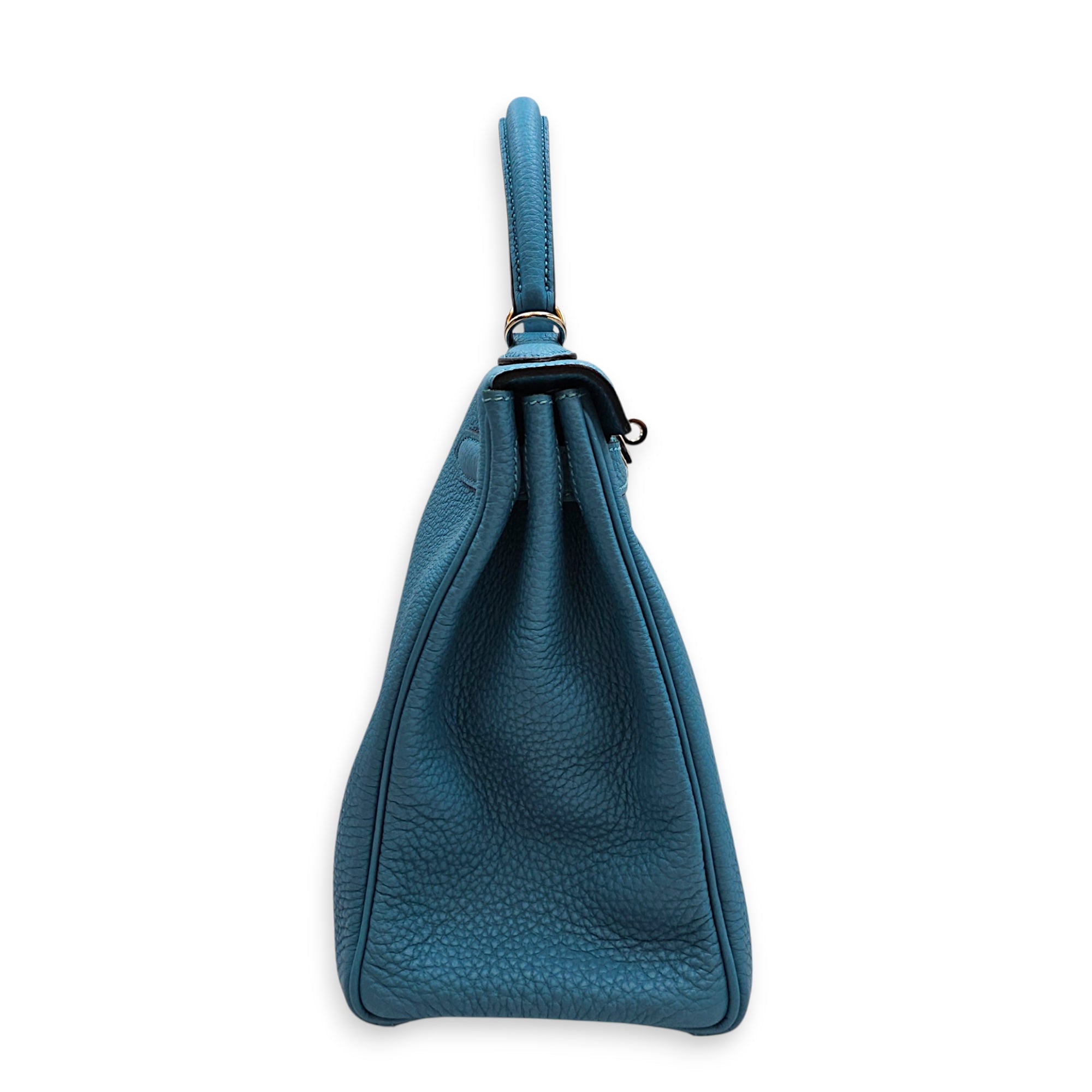 Kelly 28 Turquoise in Togo Palladium hardware CL2607-22717 3