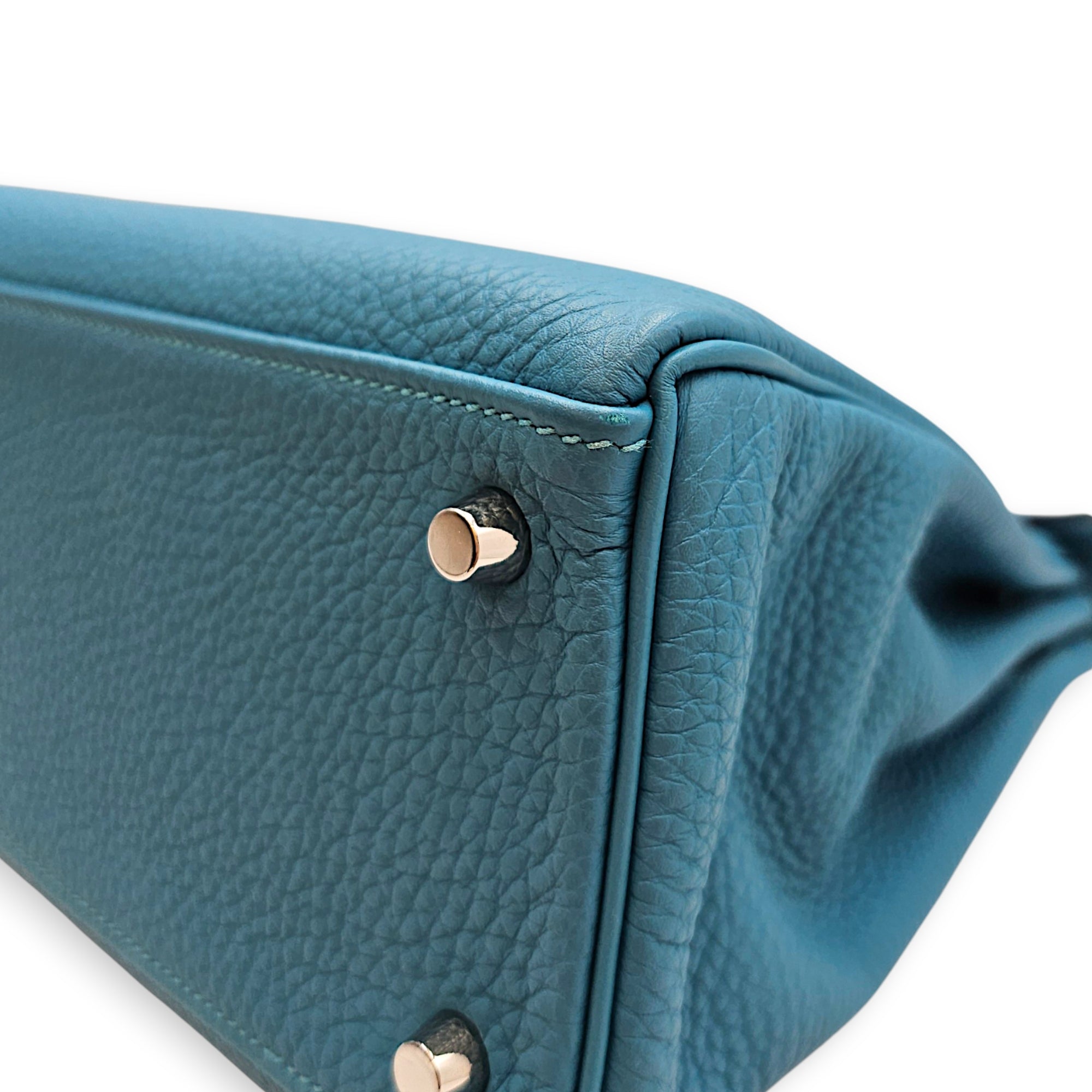 Kelly 28 Turquoise in Togo Palladium hardware CL2607-22717 7