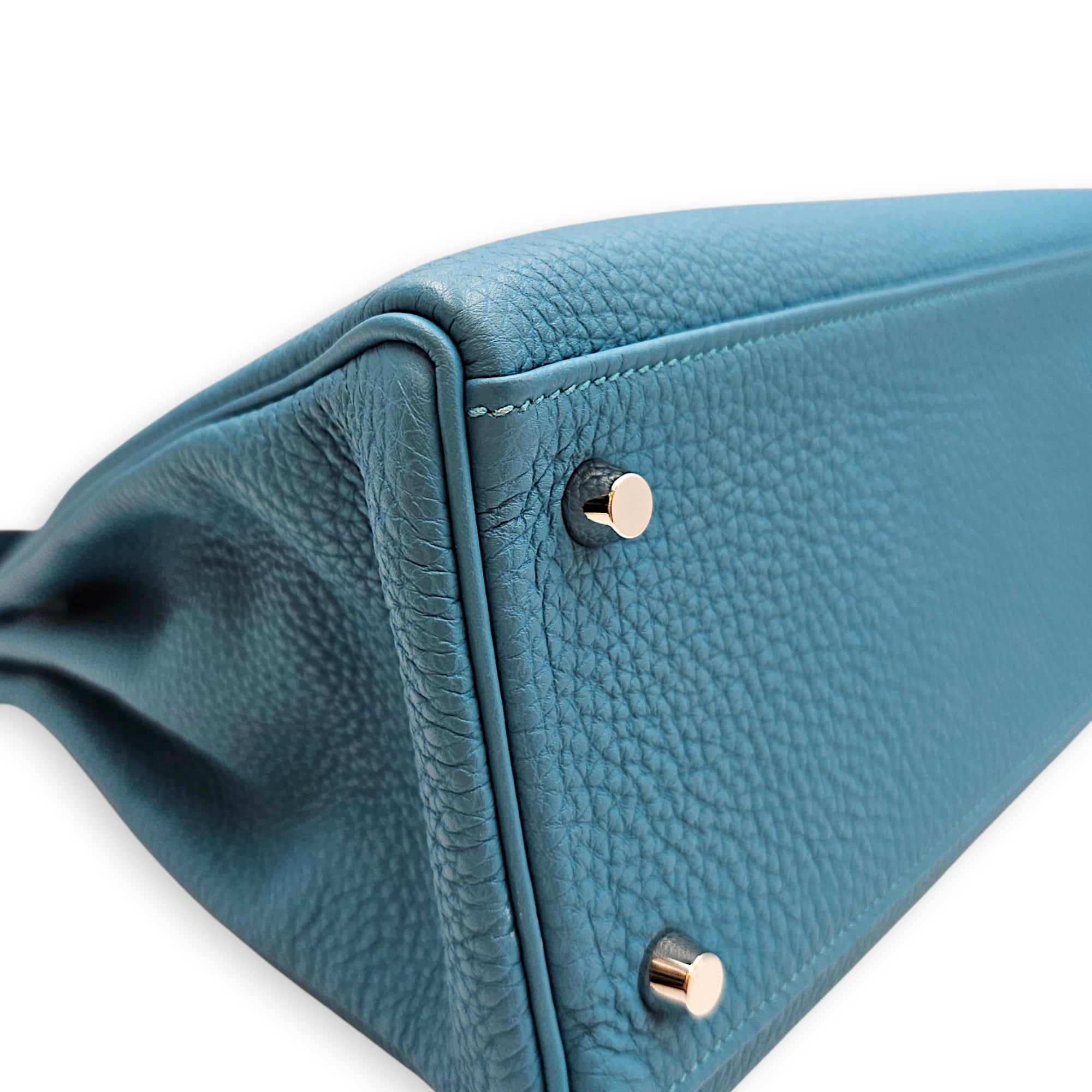 Kelly 28 Turquoise in Togo Palladium hardware CL2607-22717 8