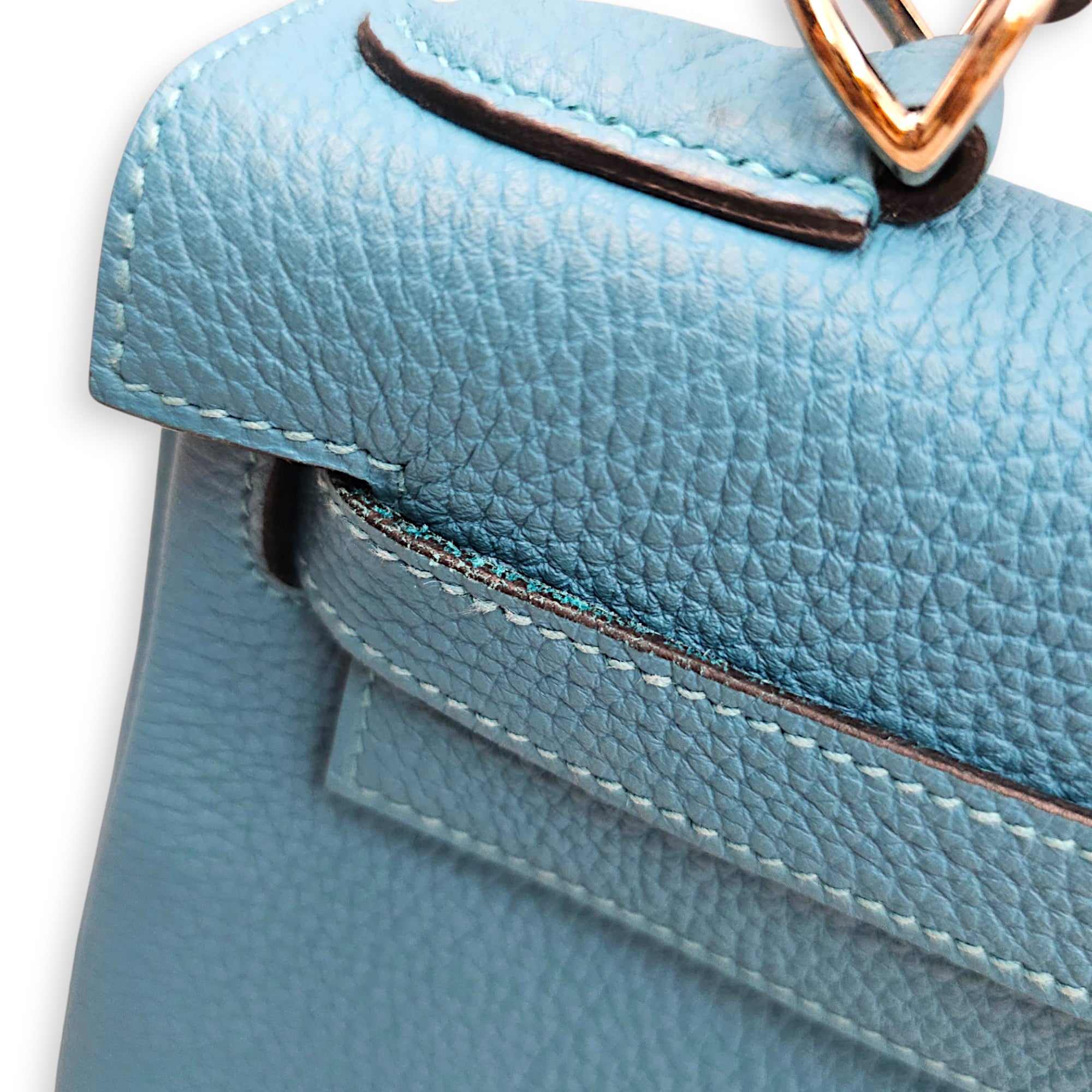 Kelly 28 Turquoise in Togo Palladium hardware CL2607-22717 9