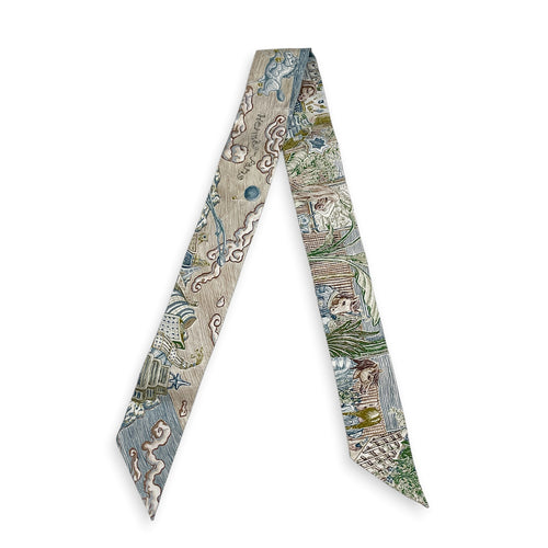 City of Light Blue Glacier/Kaki/Beige Twilly (Pair)