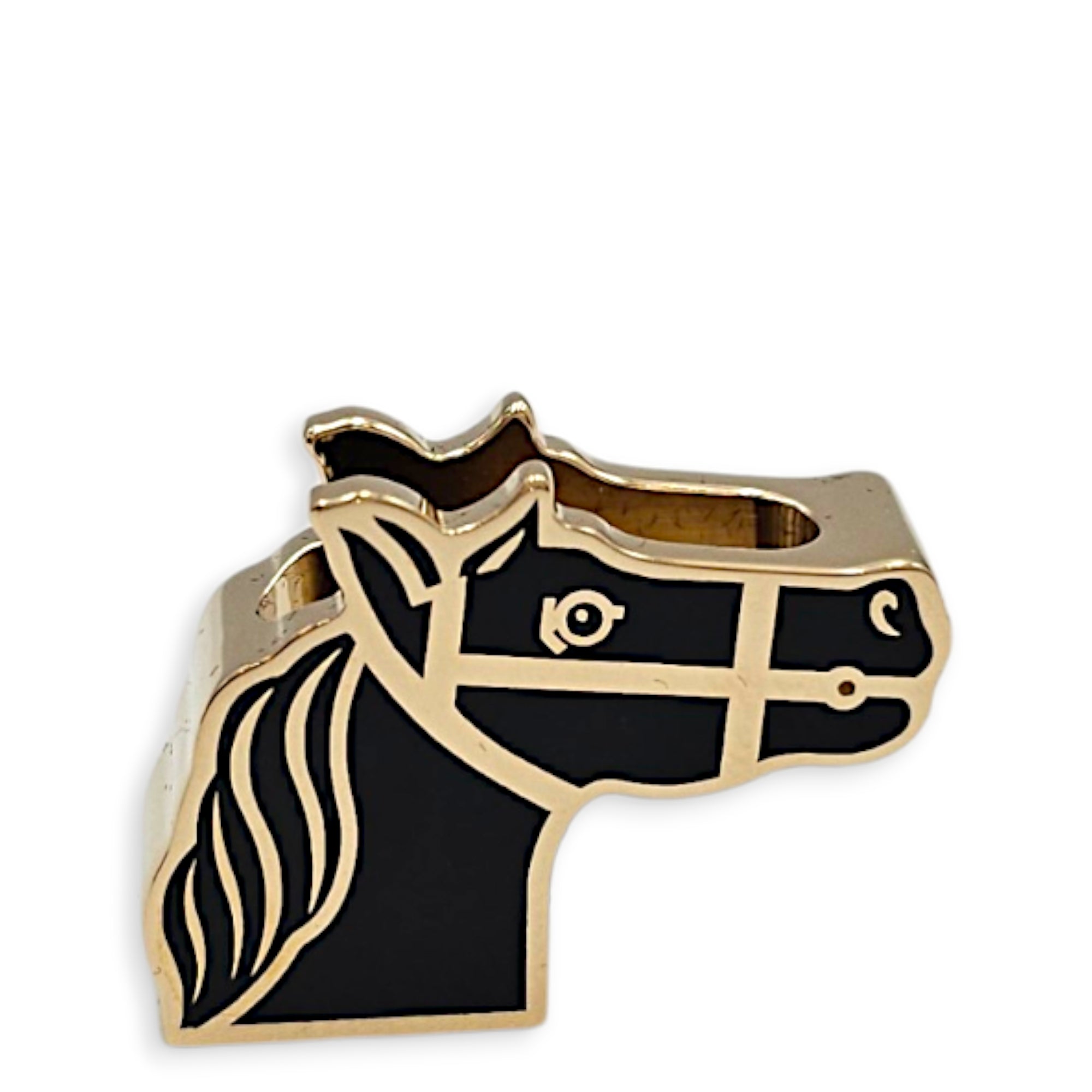 Quadrige  Black Twilly ring Lacquered palladium-plated brass hardware CL2607-22733 2