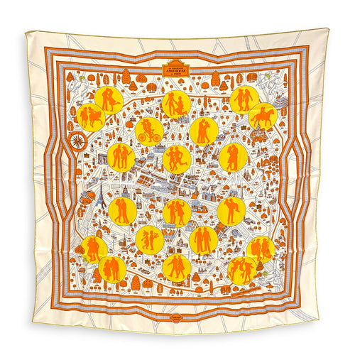 Les Nouveaux Amoureux de Paris 90 Jaune/Blanc/Orange Scarf CL2607-22735 1