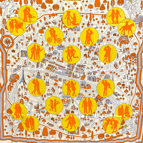 Les Nouveaux Amoureux de Paris 90 Jaune/Blanc/Orange Scarf CL2607-22735 2