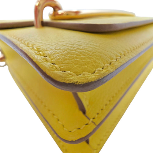 Roulis Mini Lime in Evercolor Permabrass hardware