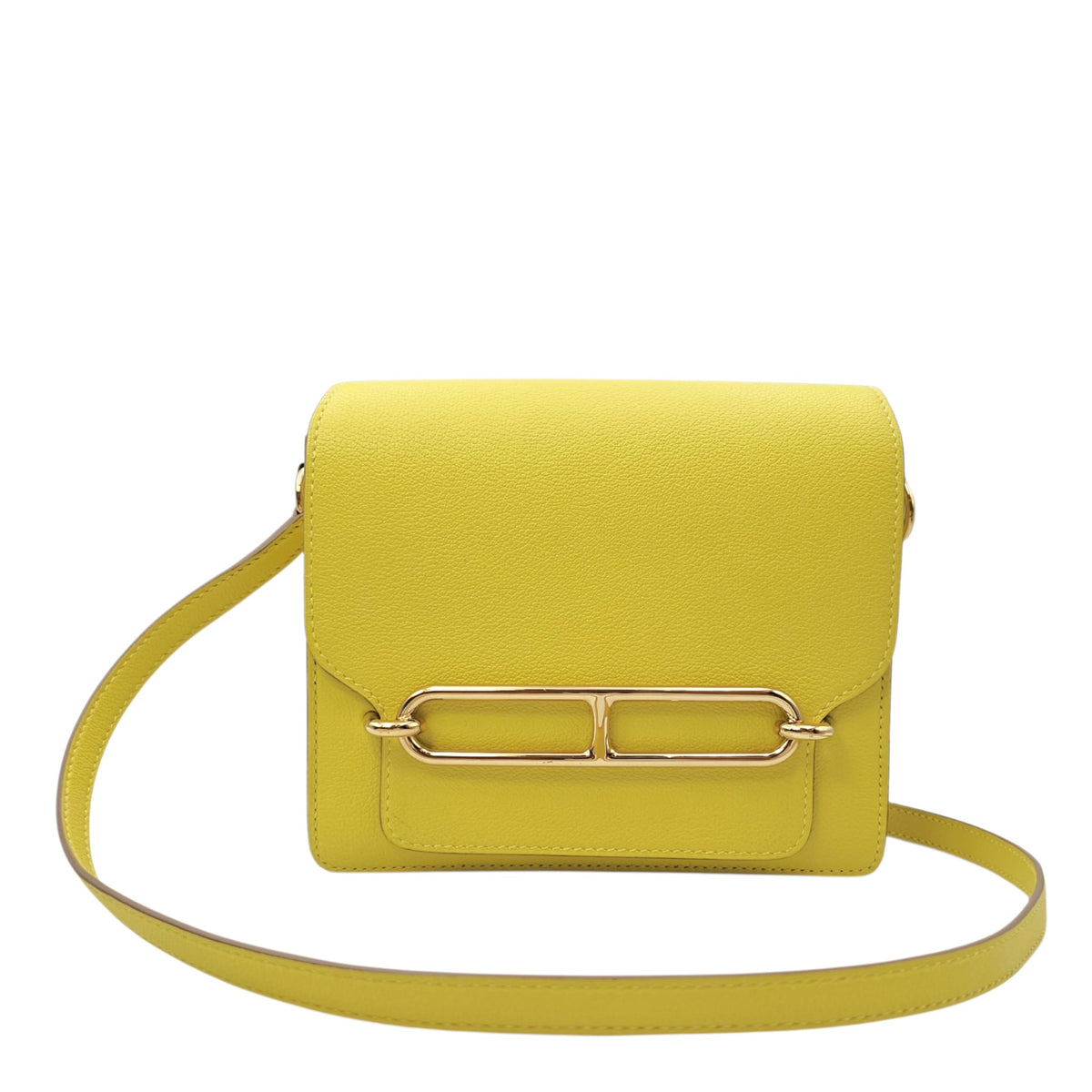 Roulis Mini Lime in Evercolor Permabrass hardware