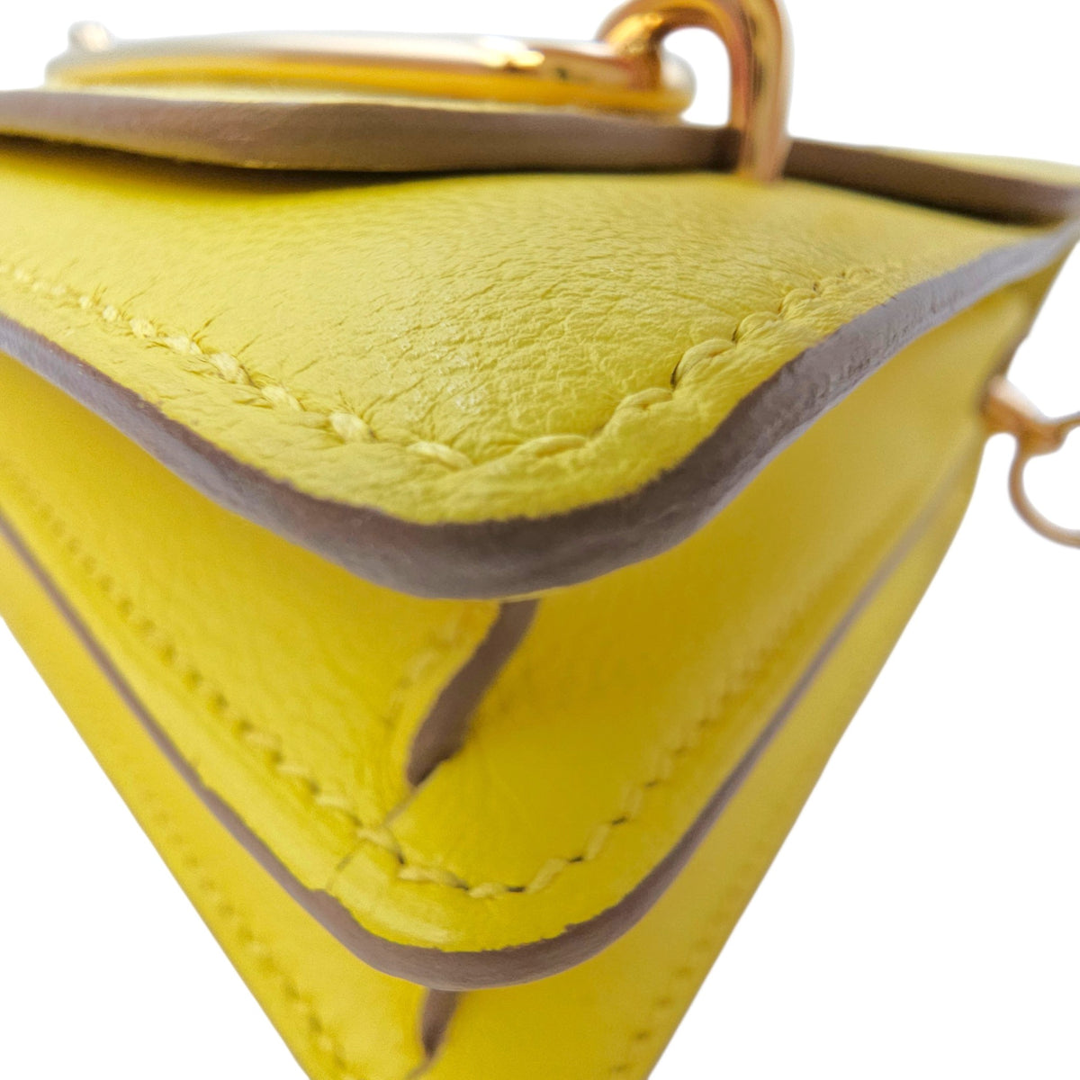 Roulis Mini Lime in Evercolor Permabrass hardware