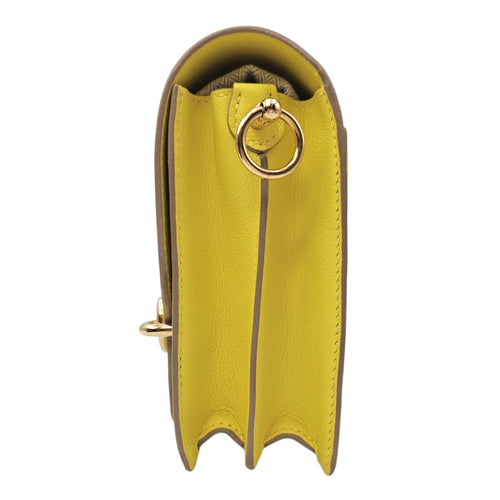 Roulis Mini Lime in Evercolor Permabrass hardware