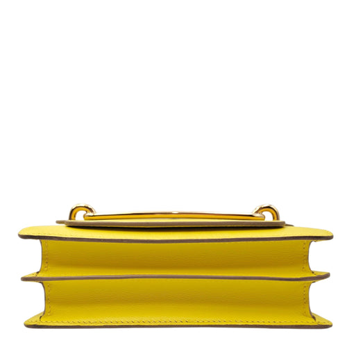 Roulis Mini Lime in Evercolor Permabrass hardware