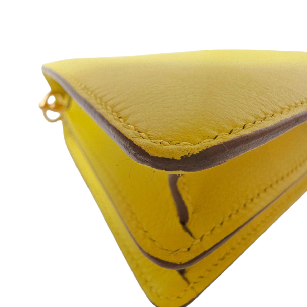Roulis Mini Lime in Evercolor Permabrass hardware