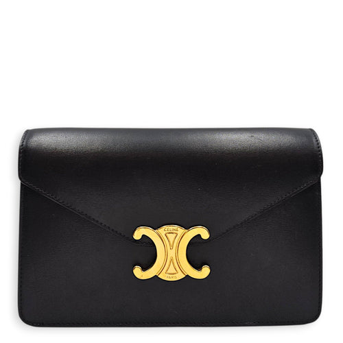 Margo Triomphe Black Wallet On Chain in Calfskin Gold hardware CL2607-22737 1