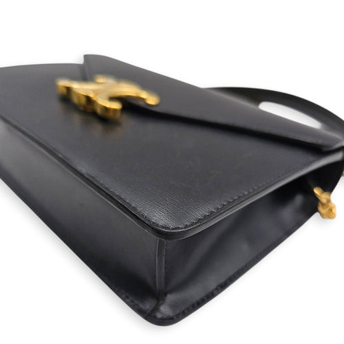 Margo Triomphe Black Wallet On Chain in Calfskin Gold hardware CL2607-22737 12