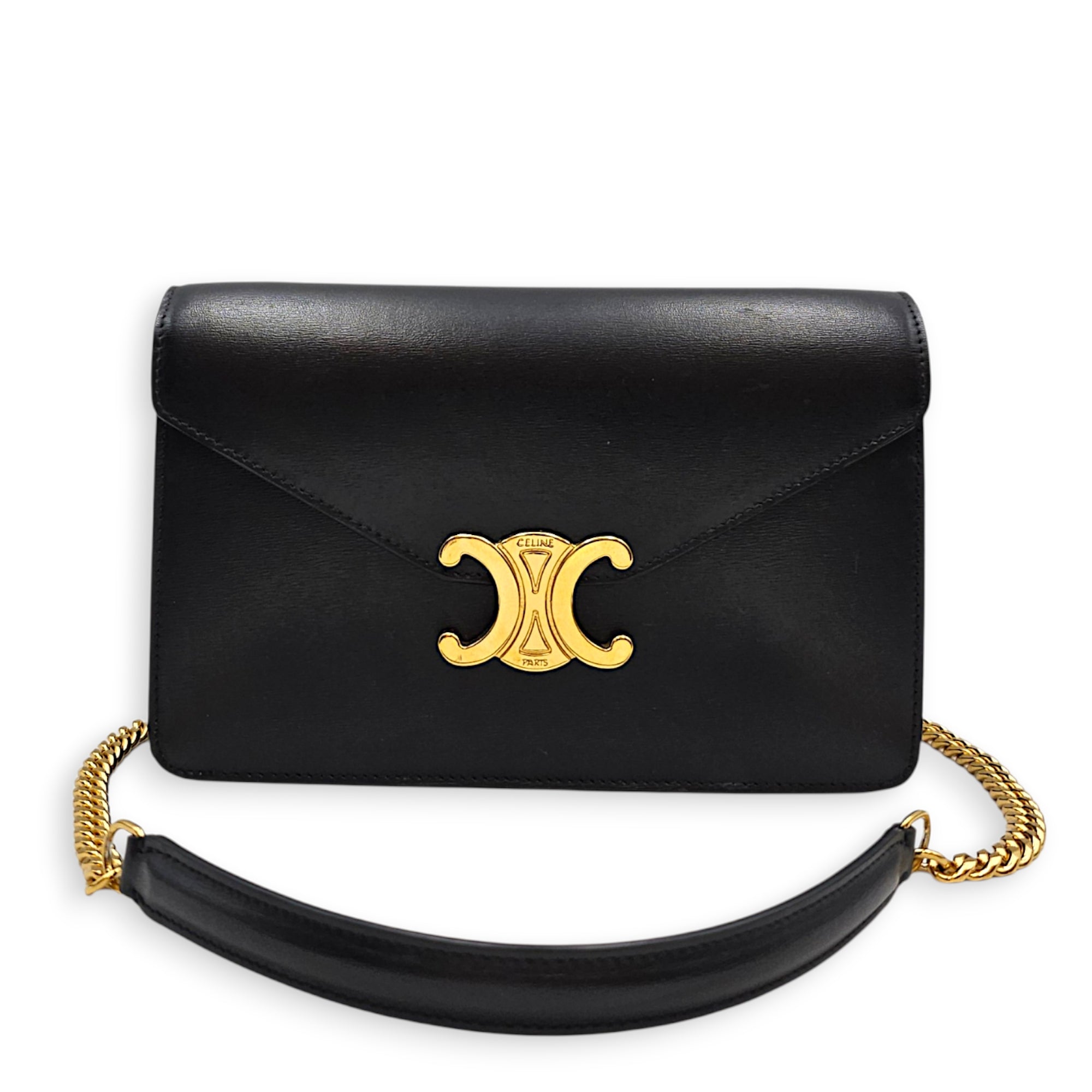 Margo Triomphe Black Wallet On Chain in Calfskin Gold hardware CL2607-22737 14