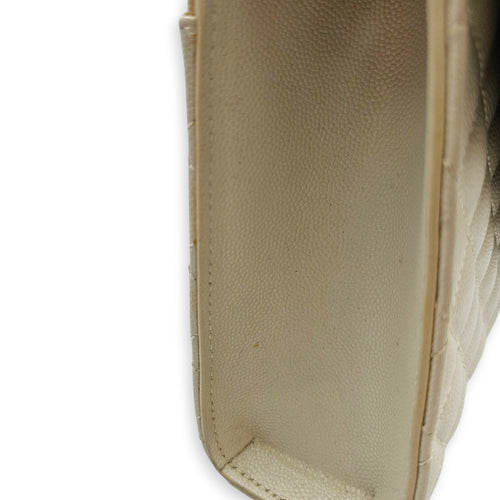 Quilted Grain De Poudre Envelope 24cm Beige Shoulder Bag in Calfskin Gold hardware CL2607-22738 11