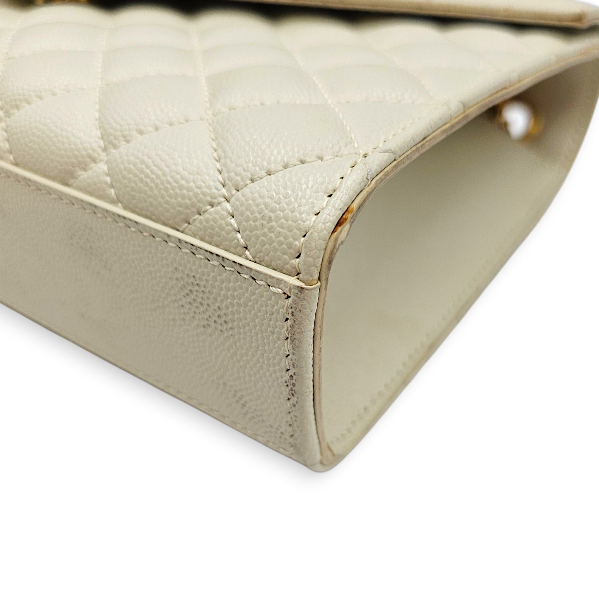 Quilted Grain De Poudre Envelope 24cm Beige Shoulder Bag in Calfskin Gold hardware CL2607-22738 12