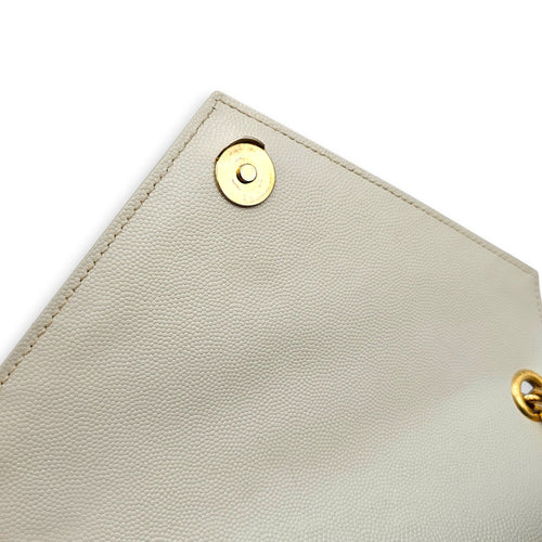 Quilted Grain De Poudre Envelope 24cm Beige Shoulder Bag in Calfskin Gold hardware CL2607-22738 14