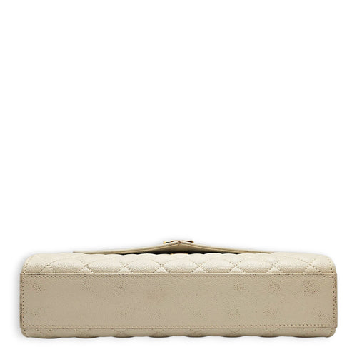 Quilted Grain De Poudre Envelope 24cm Beige Shoulder Bag in Calfskin Gold hardware CL2607-22738 5