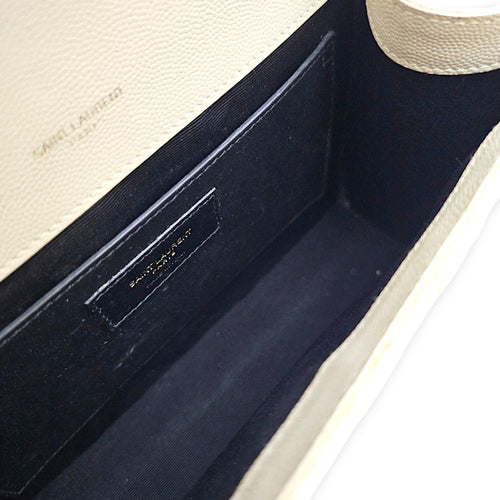 Quilted Grain De Poudre Envelope 24cm Beige Shoulder Bag in Calfskin Gold hardware CL2607-22738 6