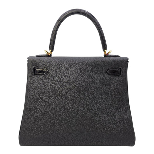 Kelly Touch 25 Noir in Togo/Lizard Niloticus Gold hardware