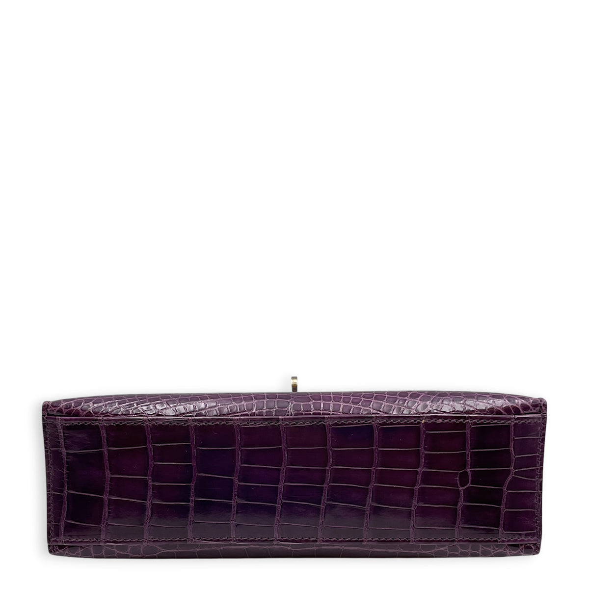 Kelly Pochette Amethyst in Shiny Alligator Palladium hardware