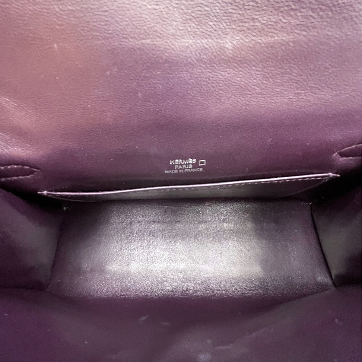 Kelly Pochette Amethyst in Shiny Alligator Palladium hardware