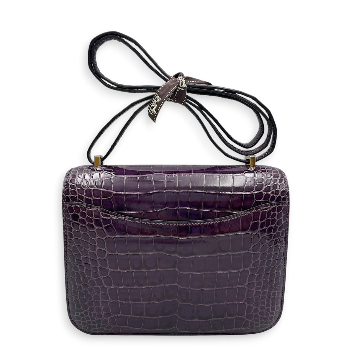 Constance 18 Amethyst in Shiny Alligator Palladium hardware