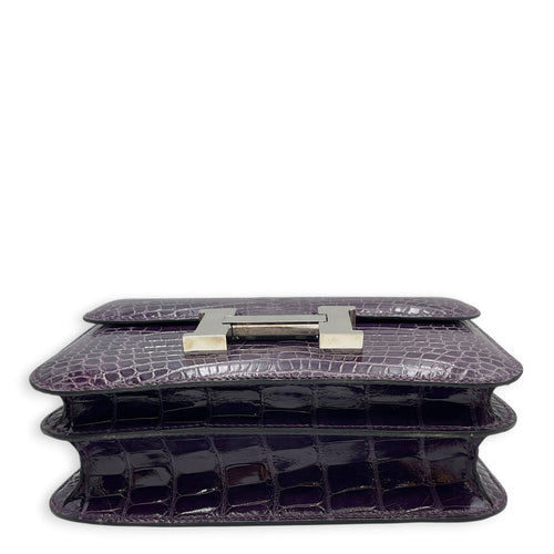 Constance 18 Amethyst in Shiny Alligator Palladium hardware