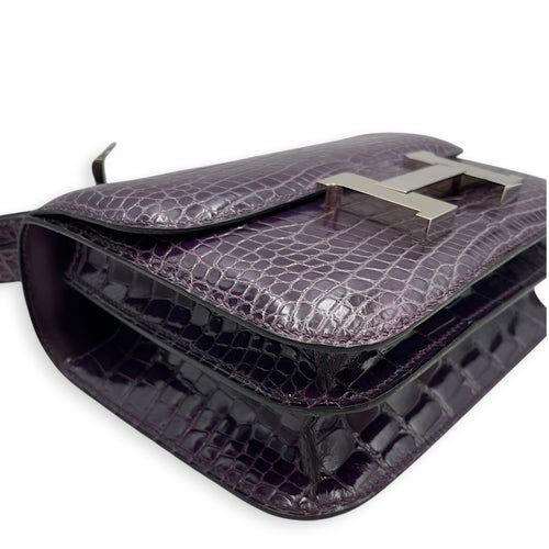 Constance 18 Amethyst in Shiny Alligator Palladium hardware