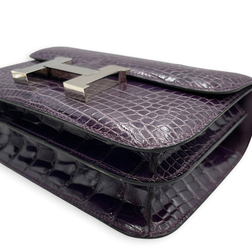 Constance 18 Amethyst in Shiny Alligator Palladium hardware