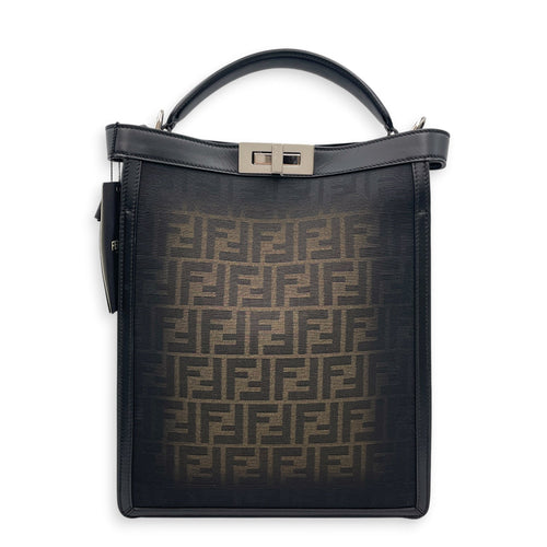 Peekaboo Medium Black Shoulder Bag in Canvas Silver hardware CL2608-022984 1