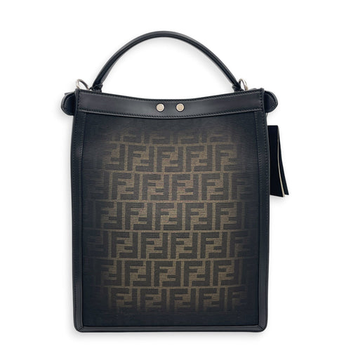 Peekaboo Medium Black Shoulder Bag in Canvas Silver hardware CL2608-022984 2