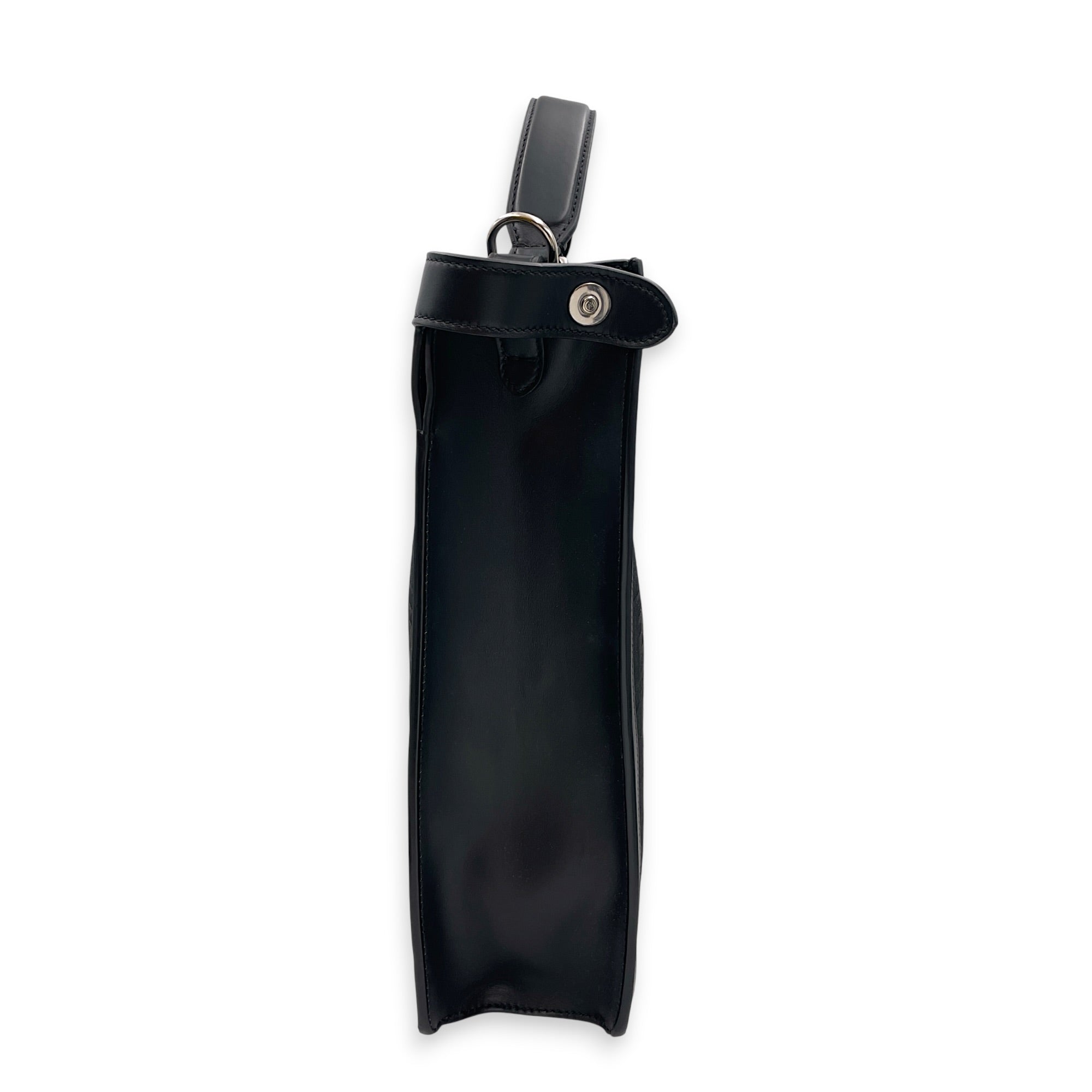 Peekaboo Medium Black Shoulder Bag in Canvas Silver hardware CL2608-022984 5