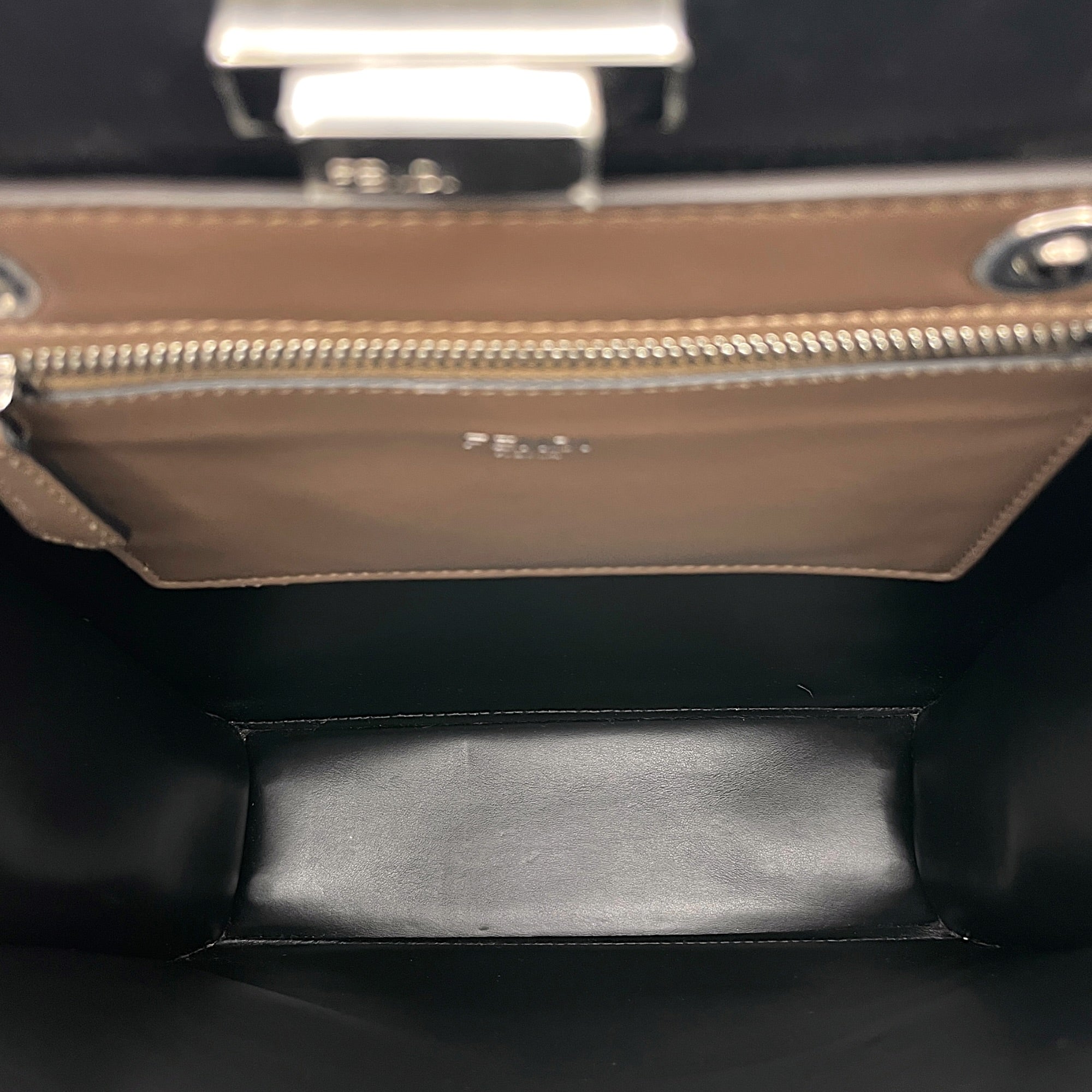 Peekaboo Medium Black Shoulder Bag in Canvas Silver hardware CL2608-022984 7