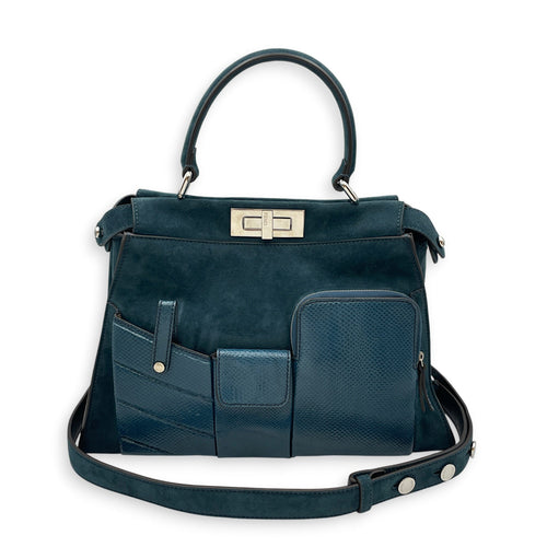 3 Pocket Peekaboo  Medium Blue  Shoulder Bag in Suede Leather Silver hardware CL2608-022987 3